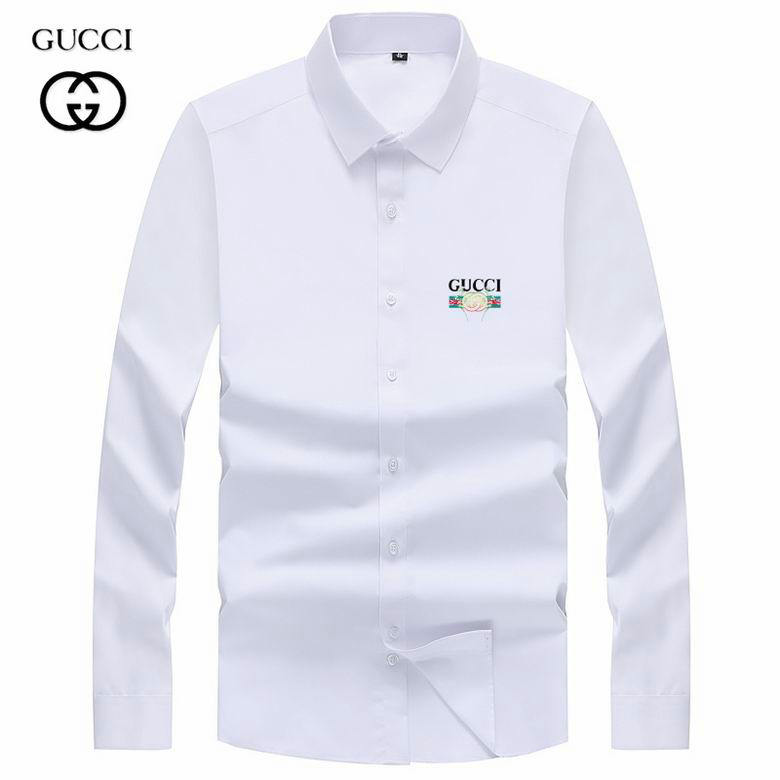 Wholesale Cheap G ucci Long Sleeve men Shirts for Sale