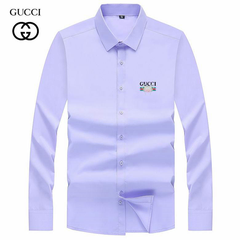 Wholesale Cheap G ucci Long Sleeve men Shirts for Sale