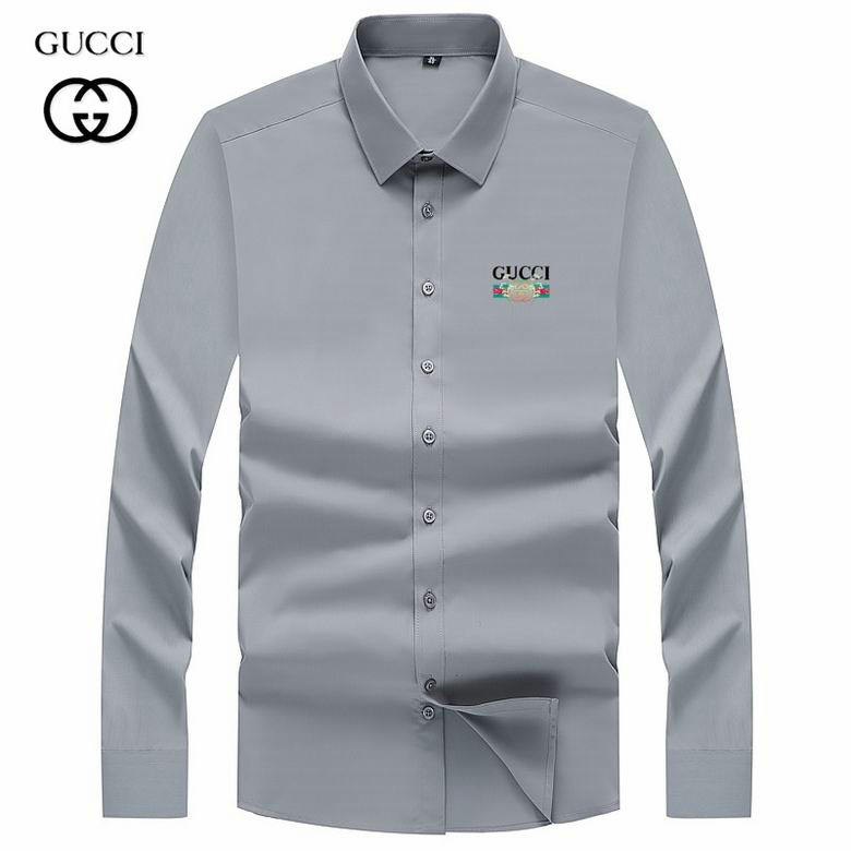 Wholesale Cheap G ucci Long Sleeve men Shirts for Sale