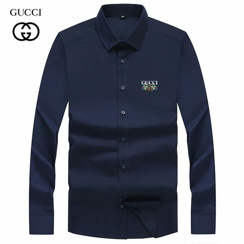 Wholesale Cheap G ucci Long Sleeve men Shirts for Sale