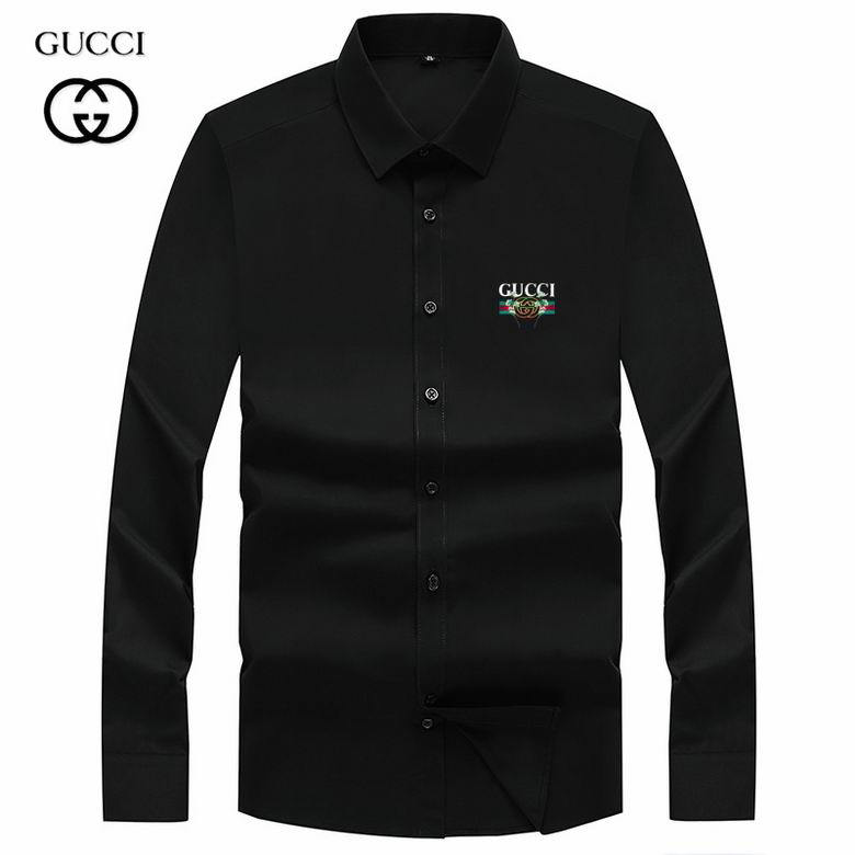 Wholesale Cheap G ucci Long Sleeve men Shirts for Sale