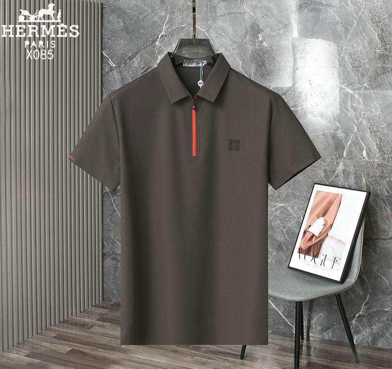 Wholesale Cheap High quality Hermes Short Sleeve Lapel Mens T Shirts for Sale