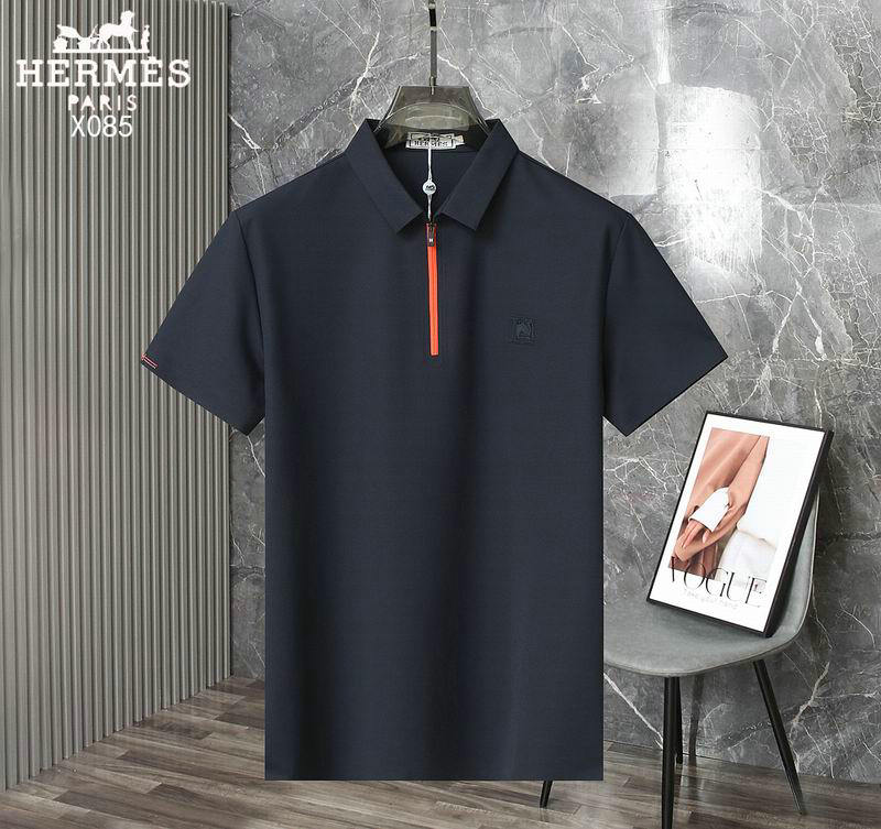 Wholesale Cheap High quality Hermes Short Sleeve Lapel Mens T Shirts for Sale