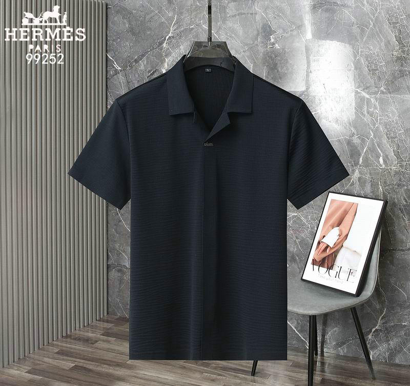 Wholesale Cheap High quality Hermes Short Sleeve Lapel Mens T Shirts for Sale