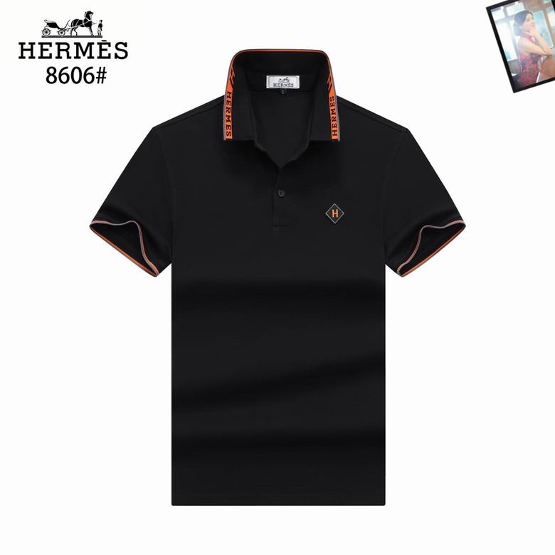 Wholesale High-quality men's H.ermes Short Sleeve Lapel Replica Designer T-Shirts for sale