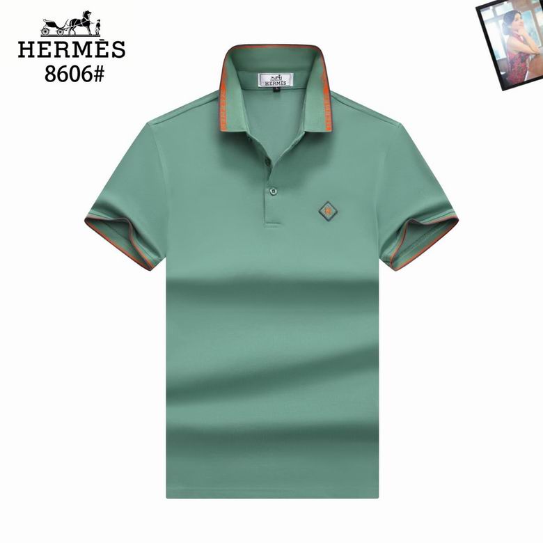 Wholesale High-quality men's H.ermes Short Sleeve Lapel Replica Designer T-Shirts for sale