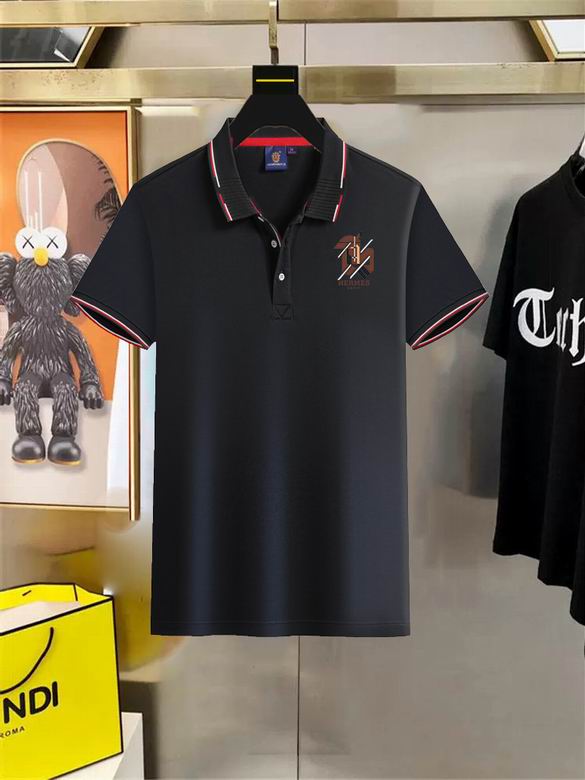 Wholesale High-quality Brands H.ermes Short Sleeve Lapel Replica Designer T-Shirts for sale