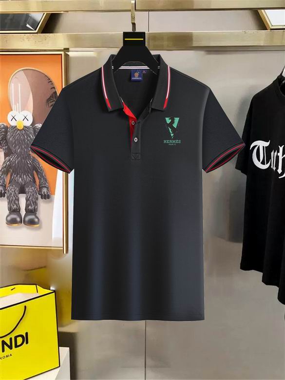 Wholesale High-quality Brands H.ermes Short Sleeve Lapel Replica Designer T-Shirts for sale