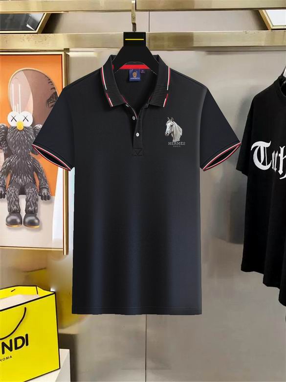 Wholesale High-quality Brands H.ermes Short Sleeve Lapel Replica Designer T-Shirts for sale