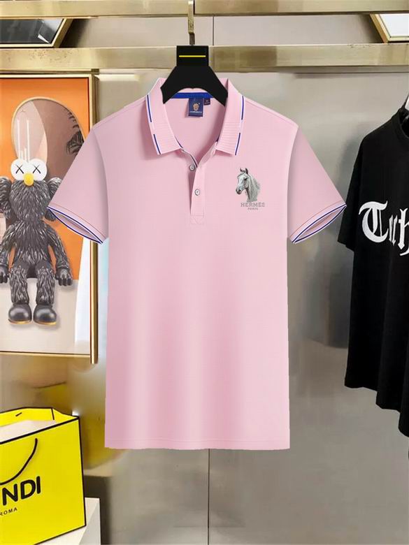 Wholesale High-quality Brands H.ermes Short Sleeve Lapel Replica Designer T-Shirts for sale