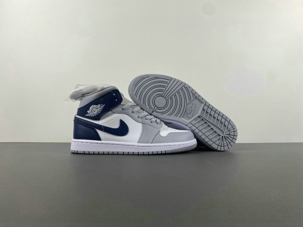 Jordan 1 Mid Wolf Grey Midnight Navy Men's DQ8426-104