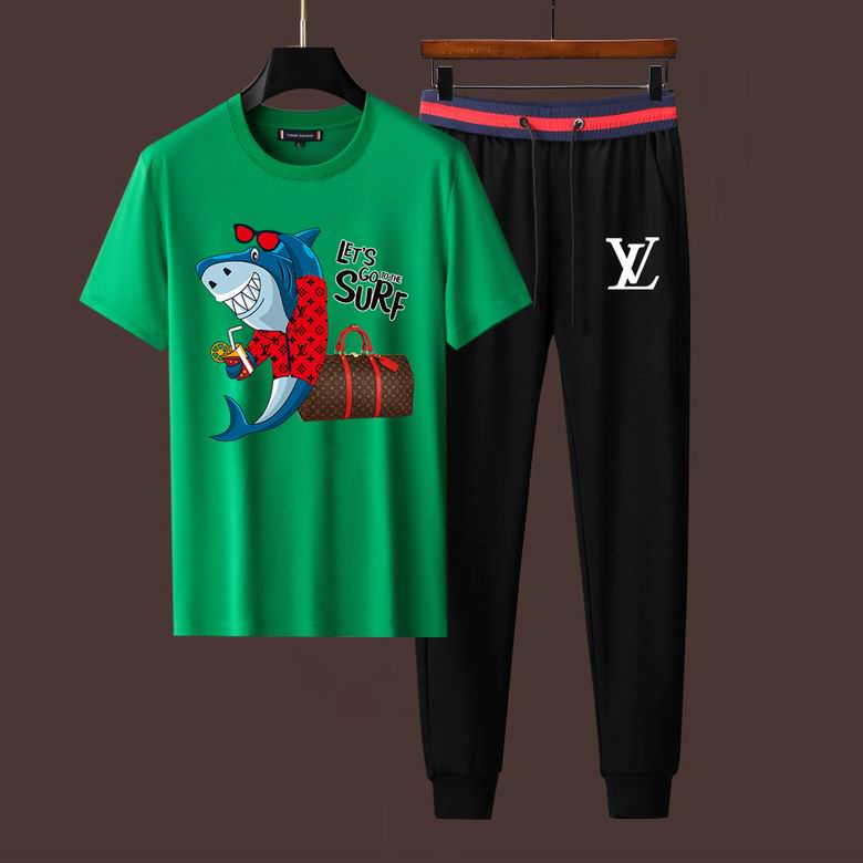 Wholesale Cheap LV Short Sleeve Designer Tracksuit for Sale