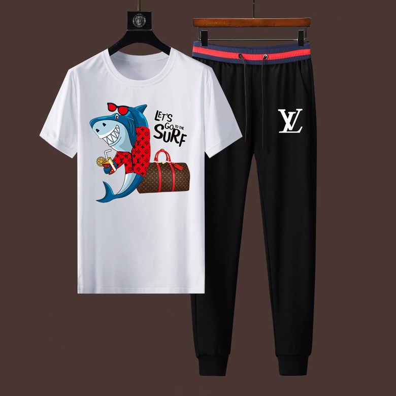 Wholesale Cheap LV Short Sleeve Designer Tracksuit for Sale