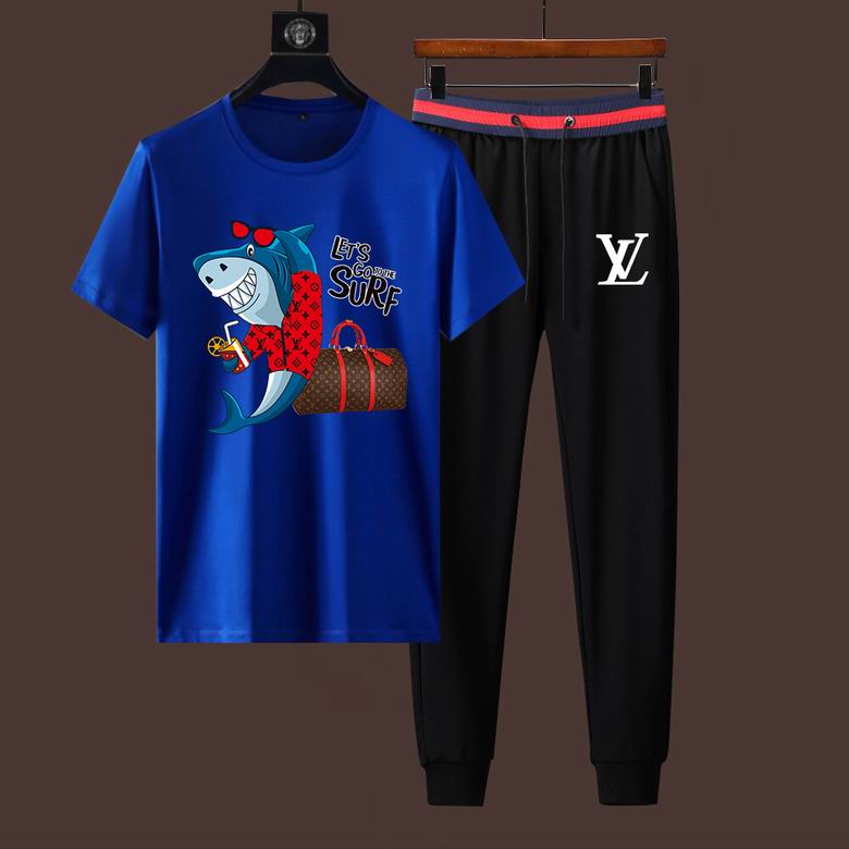 Wholesale Cheap LV Short Sleeve Designer Tracksuit for Sale