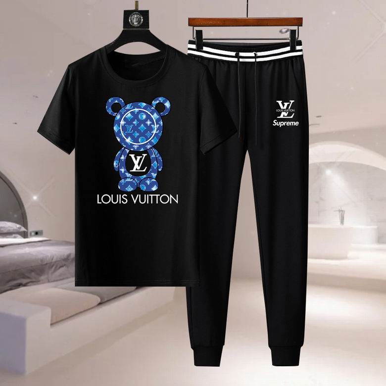 Wholesale Cheap LV Short Sleeve Designer Tracksuit for Sale