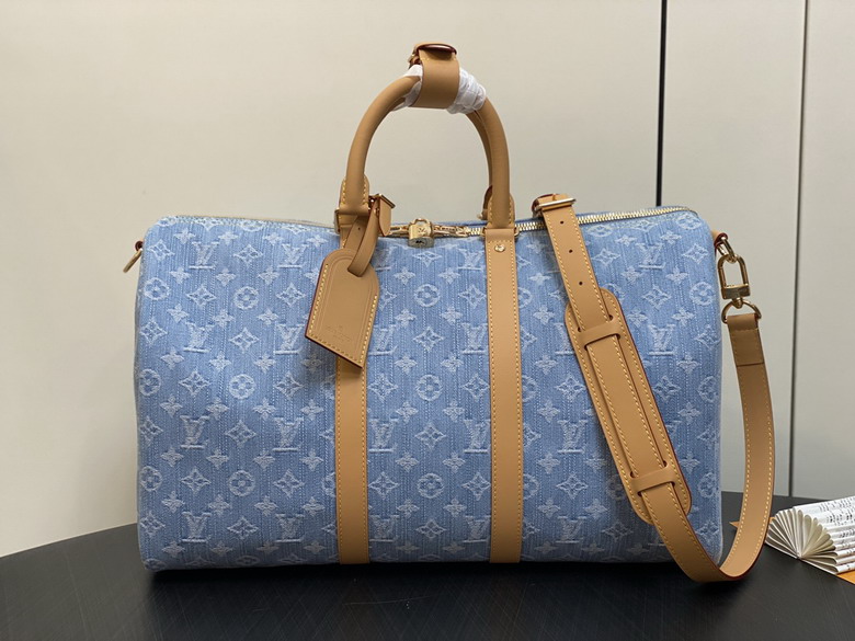 Wholesale Cheap AAA Louis Vuitton Keepall Bandoulière 45 Denim M25334 Travel Bags for Sale