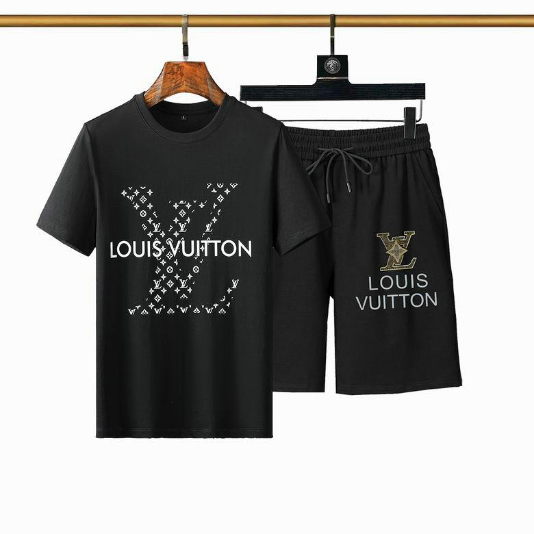 Wholesale Cheap LV mens Short Sleeve Tracksuit for Sale