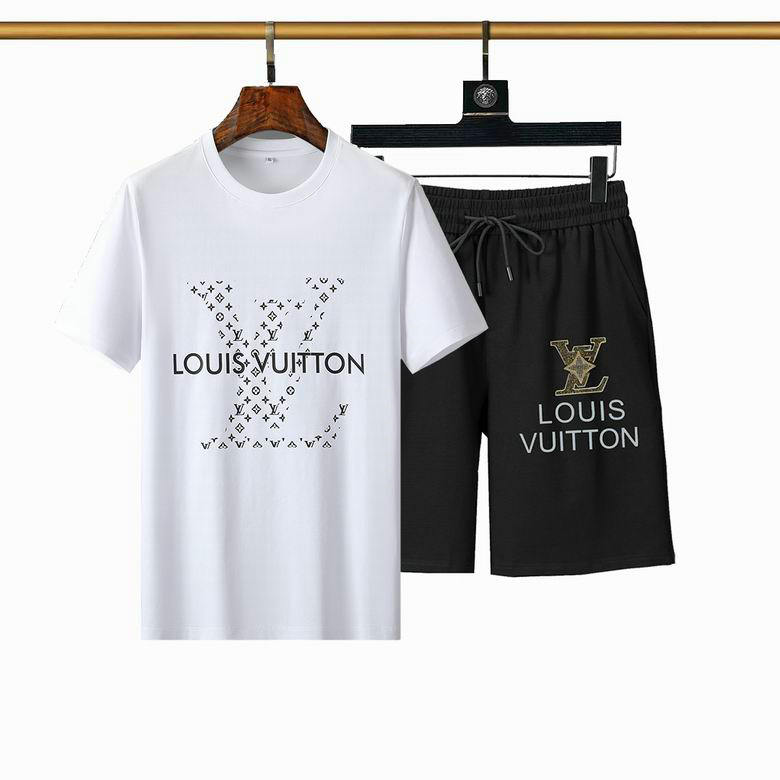 Wholesale Cheap LV mens Short Sleeve Tracksuit for Sale