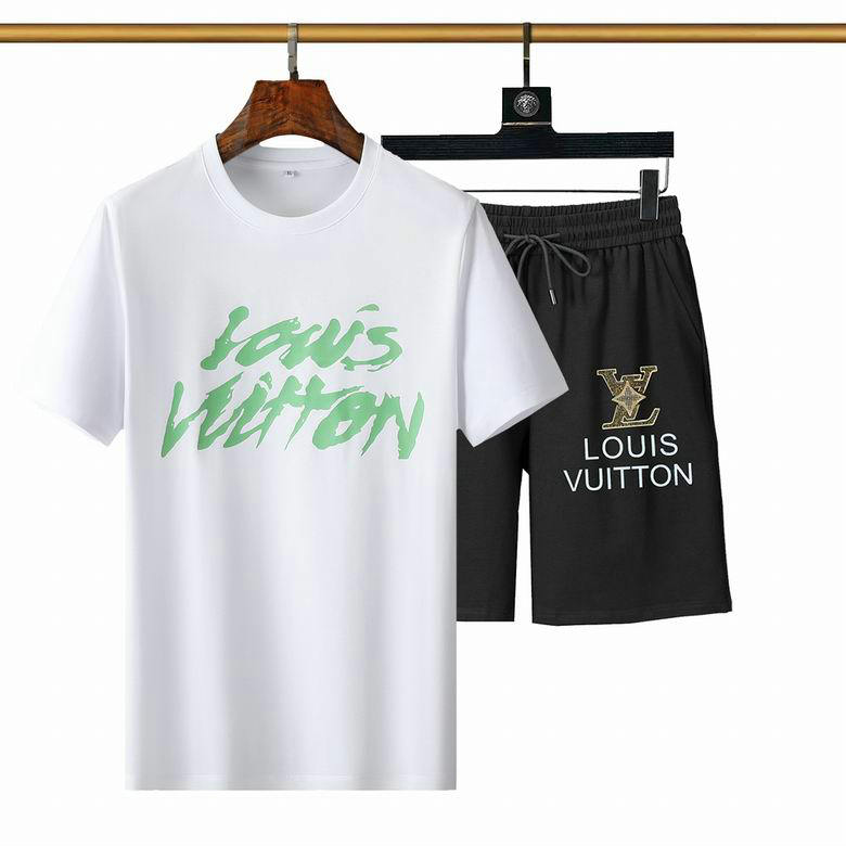 Wholesale Cheap LV mens Short Sleeve Tracksuit for Sale