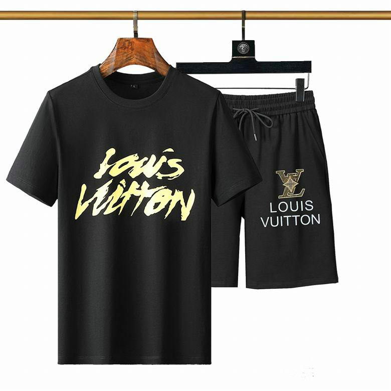 Wholesale Cheap LV mens Short Sleeve Tracksuit for Sale