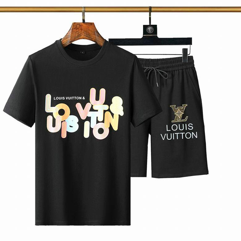 Wholesale Cheap LV mens Short Sleeve Tracksuit for Sale