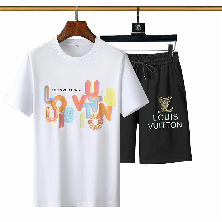 Wholesale Cheap LV mens Short Sleeve Tracksuit for Sale