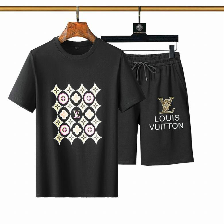 Wholesale Cheap LV mens Short Sleeve Tracksuit for Sale