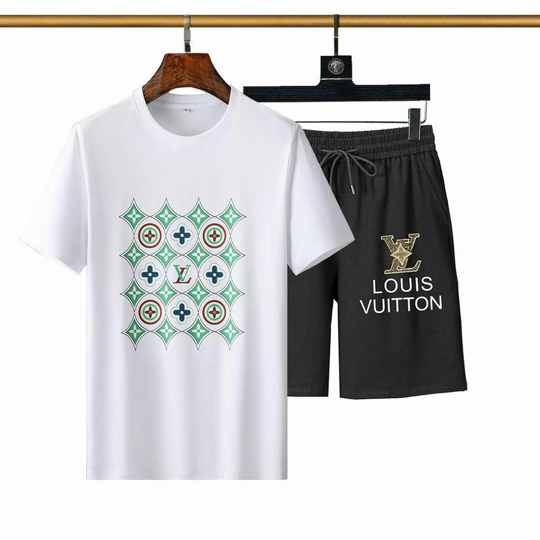 Wholesale Cheap LV mens Short Sleeve Tracksuit for Sale