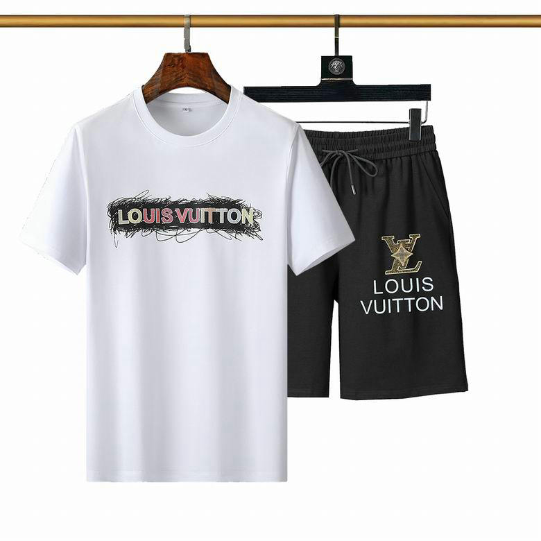 Wholesale Cheap LV mens Short Sleeve Tracksuit for Sale