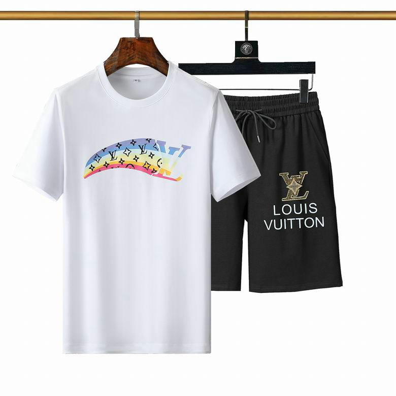 Wholesale Cheap LV mens Short Sleeve Tracksuit for Sale