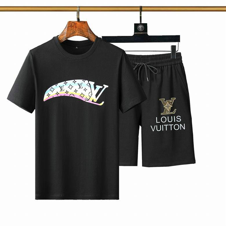 Wholesale Cheap LV mens Short Sleeve Tracksuit for Sale