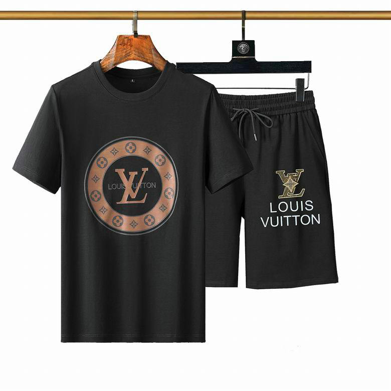 Wholesale Cheap LV mens Short Sleeve Tracksuit for Sale