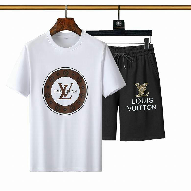 Wholesale Cheap LV mens Short Sleeve Tracksuit for Sale
