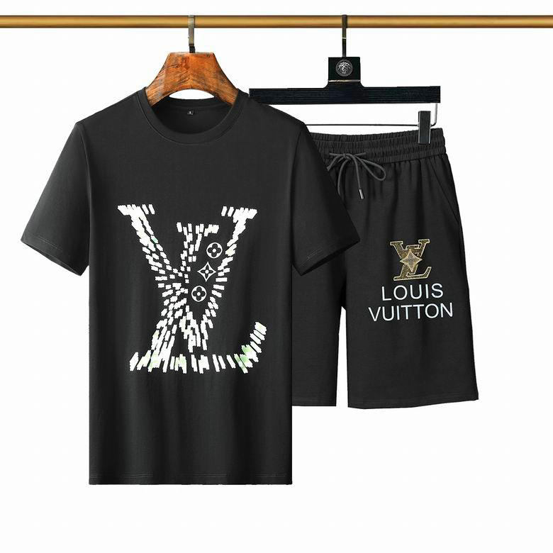 Wholesale Cheap LV mens Short Sleeve Tracksuit for Sale