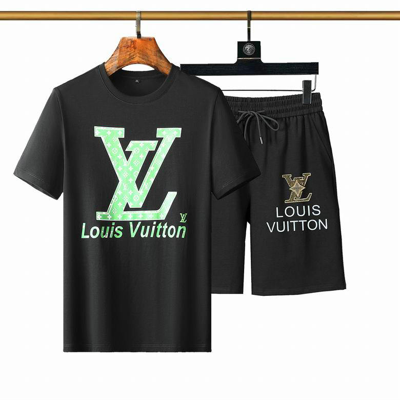 Wholesale Cheap LV mens Short Sleeve Tracksuit for Sale