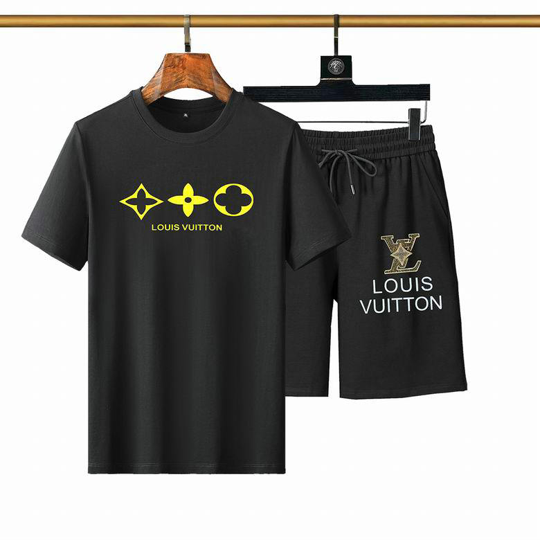 Wholesale Cheap LV mens Short Sleeve Tracksuit for Sale