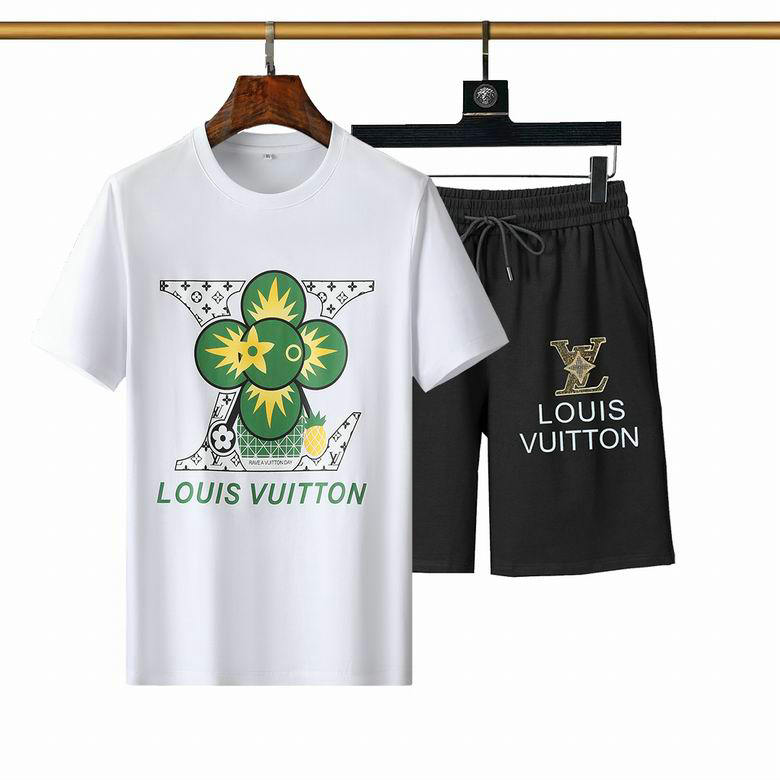 Wholesale Cheap LV mens Short Sleeve Tracksuit for Sale