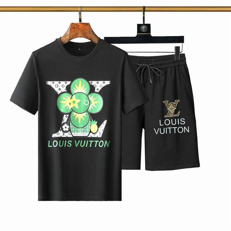 Wholesale Cheap LV mens Short Sleeve Tracksuit for Sale