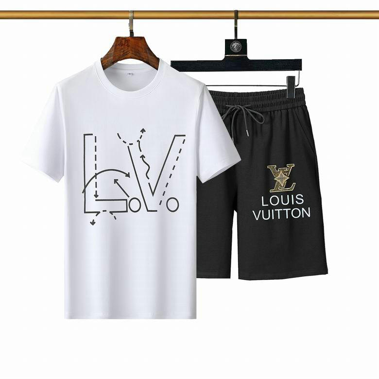 Wholesale Cheap LV mens Short Sleeve Tracksuit for Sale