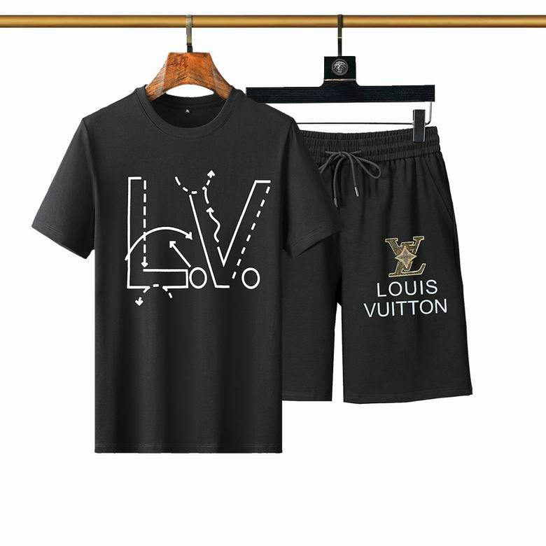 Wholesale Cheap LV mens Short Sleeve Tracksuit for Sale