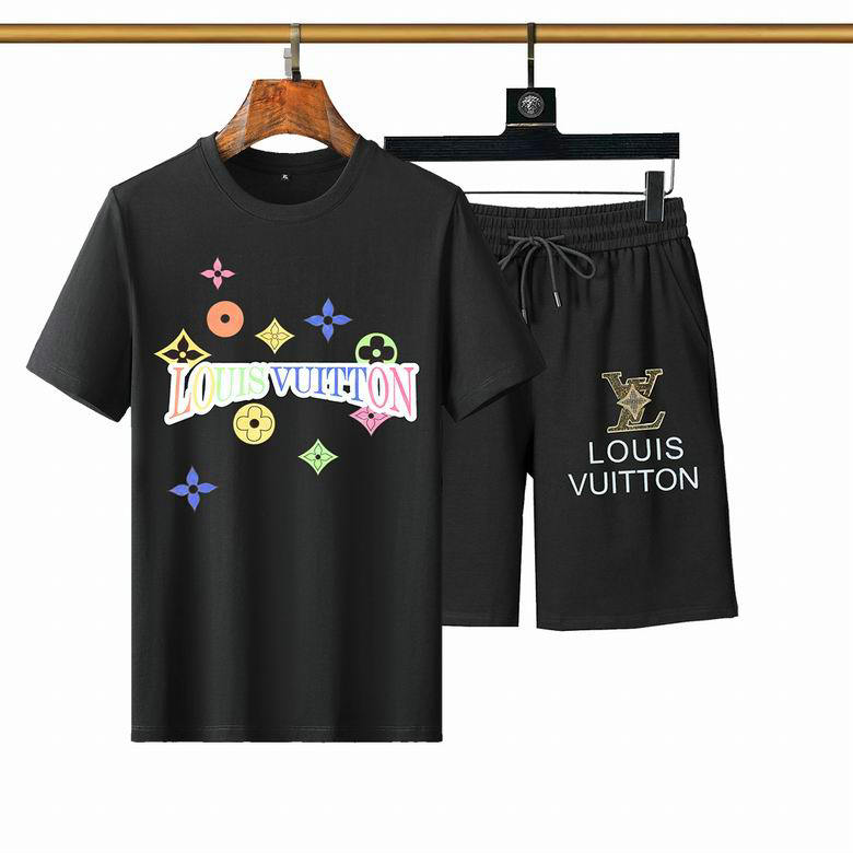 Wholesale Cheap LV mens Short Sleeve Tracksuit for Sale