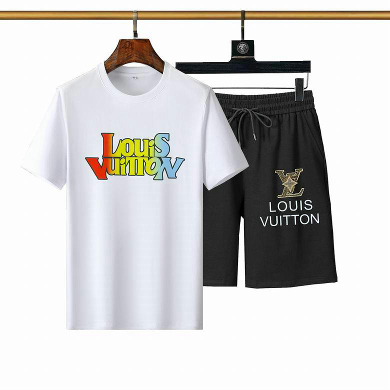 Wholesale Cheap LV mens Short Sleeve Tracksuit for Sale