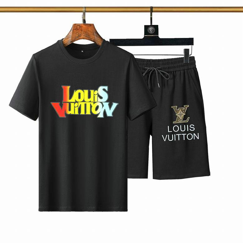 Wholesale Cheap LV mens Short Sleeve Tracksuit for Sale
