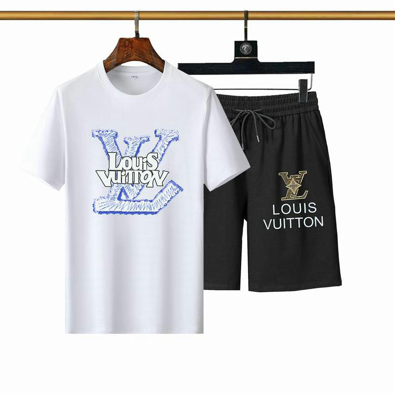 Wholesale Cheap LV mens Short Sleeve Tracksuit for Sale