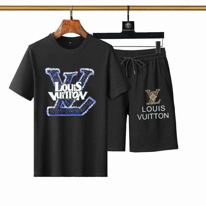 Wholesale Cheap LV mens Short Sleeve Tracksuit for Sale