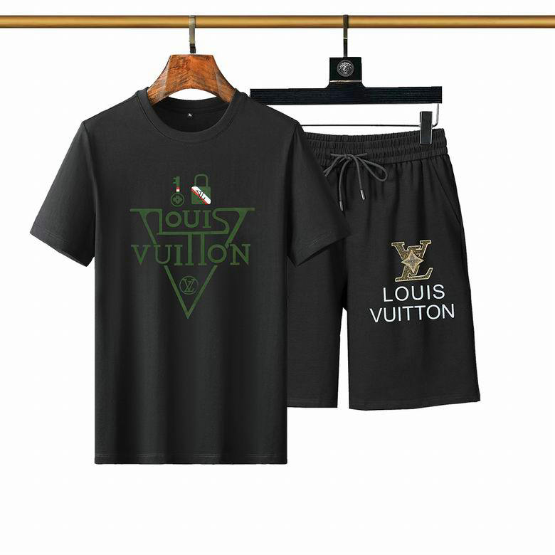 Wholesale Cheap LV mens Short Sleeve Tracksuit for Sale