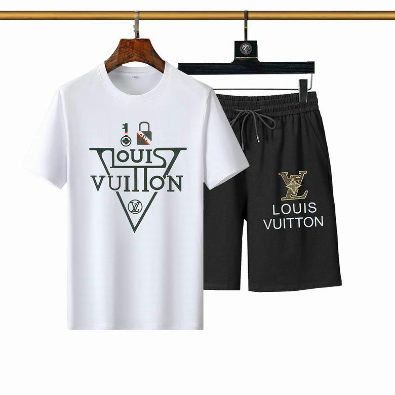 Wholesale Cheap LV mens Short Sleeve Tracksuit for Sale