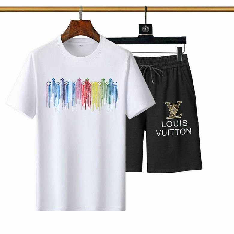Wholesale Cheap Louis Vuitton Short Sleeve Casual Tracksuit for Sale