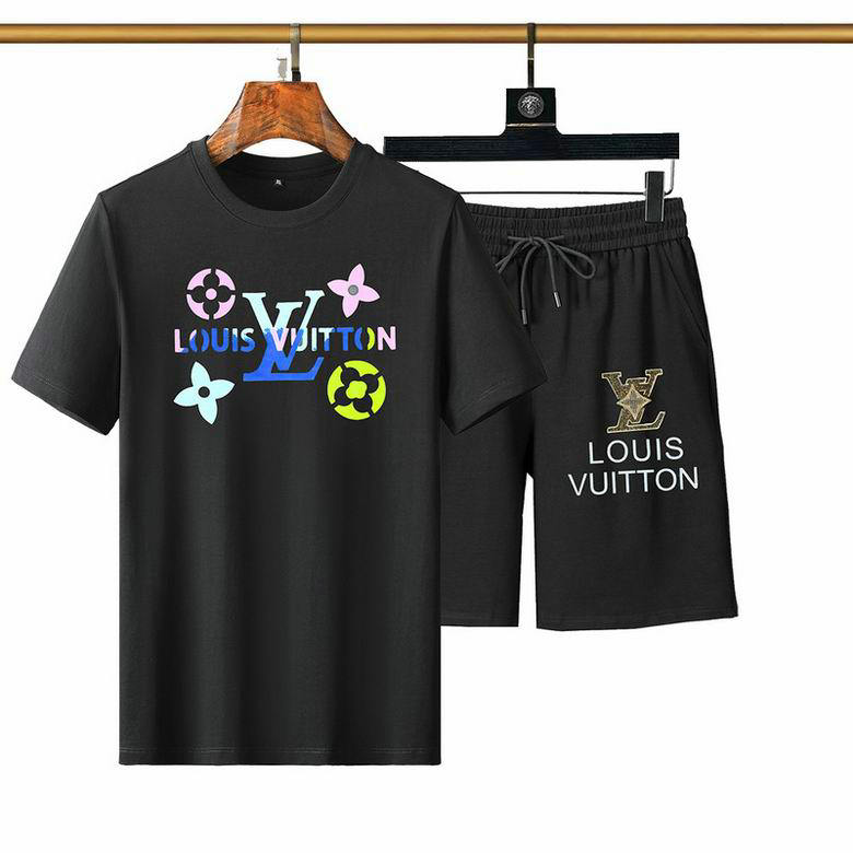 Wholesale Cheap Louis Vuitton Short Sleeve Casual Tracksuit for Sale