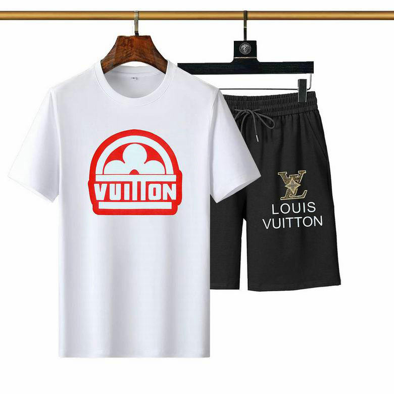 Wholesale Cheap Louis Vuitton Short Sleeve Casual Tracksuit for Sale